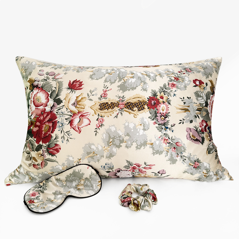 Silk Pillowcase Set - سستة المخدة 1 قطعة مع قناع