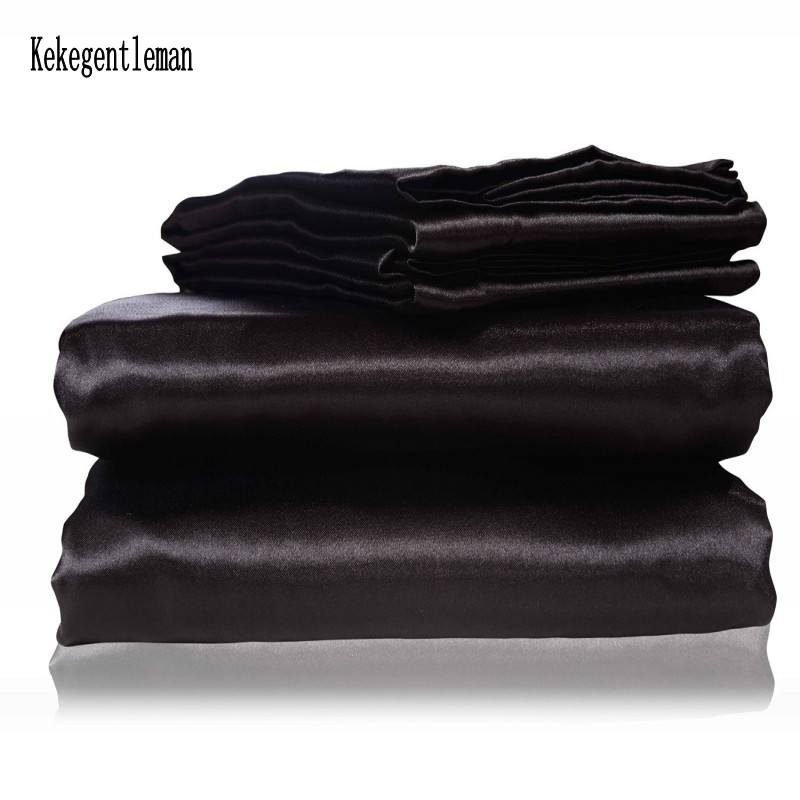 Silk Pillowcase Set - الساتان الأسود طقم سرير مع حاف