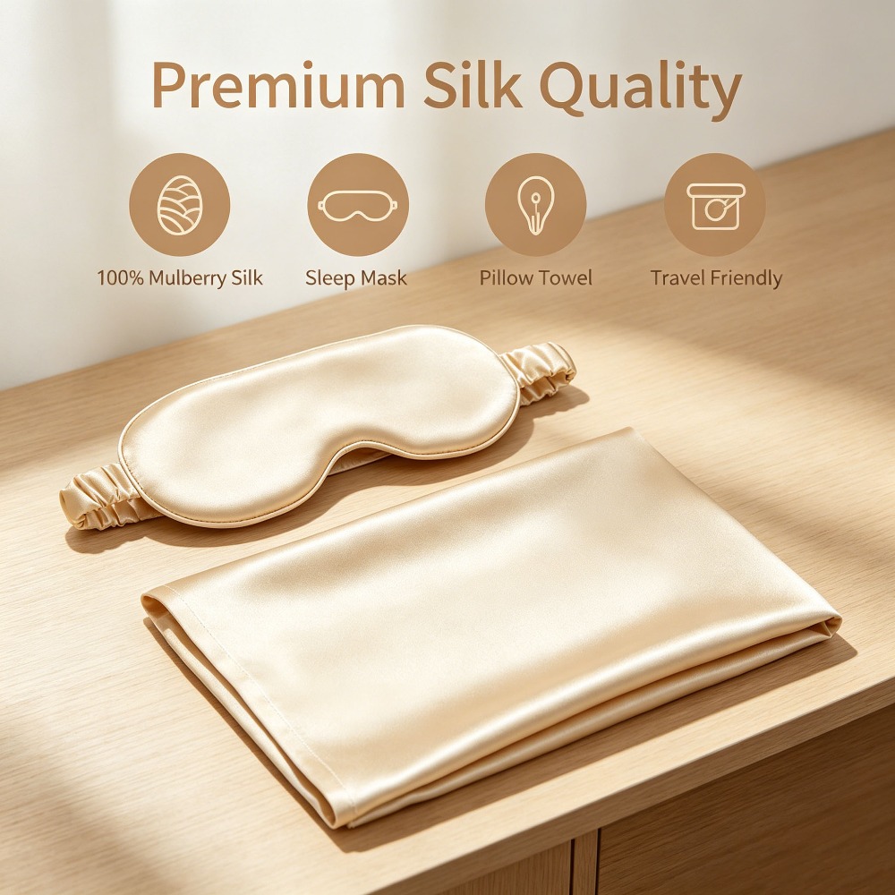 طقم نوم من حرير التوت 100%، يت - مراجعة Silk Pillowcase Set وسعره
