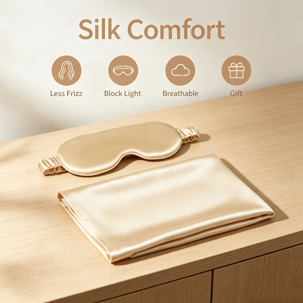 طقم نوم من حرير التوت 100%، يت - مراجعة Silk Pillowcase Set وسعره